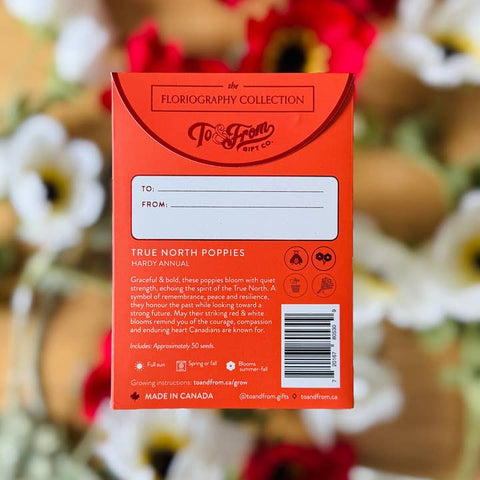 True North Red & White Poppies (Heart) - Canada Seed Packet - Soil - To & From Gift Co.