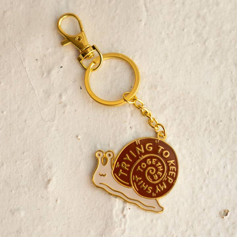 Trying Funny Snail Enamel Keychain - Keychain - Stay Home Club