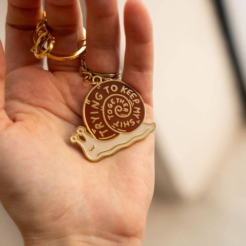 Trying Funny Snail Enamel Keychain - Keychain - Stay Home Club