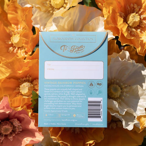 Vintage Rainbow Poppies (Success) - Floriography Seed Packet - Soil - To & From Gift Co.