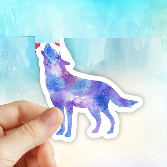 Watercolour Wolf Sticker