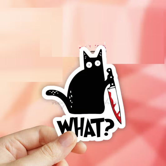 Cat Knife Sticker