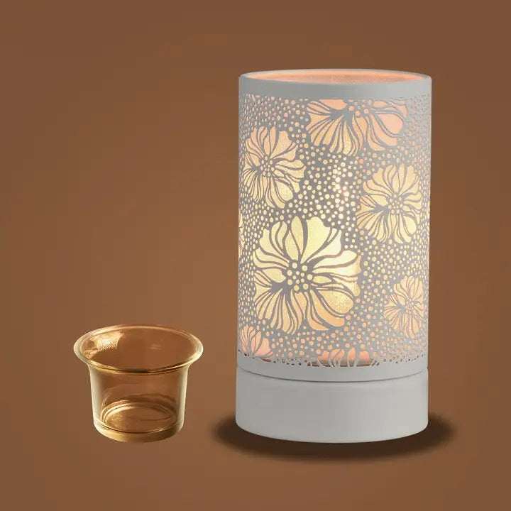 Touch Lamp - Oil Burner Wax Warmer (White Flowers)