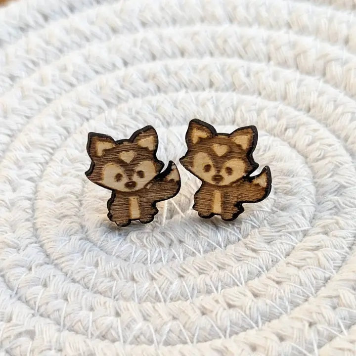 Whimsical Wood - Fox Stud Earrings