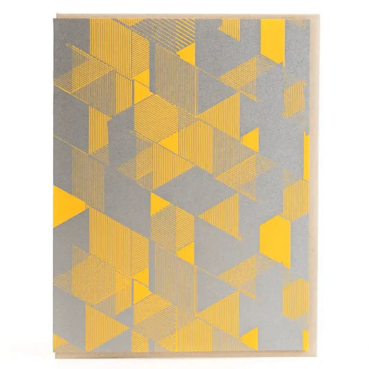Porchlight Letterpress - Yellow Geometric Card