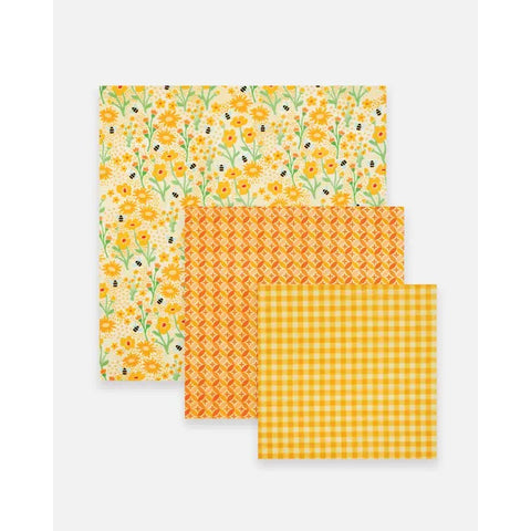 Nature Bee - Yellow Themed Beeswax Wraps