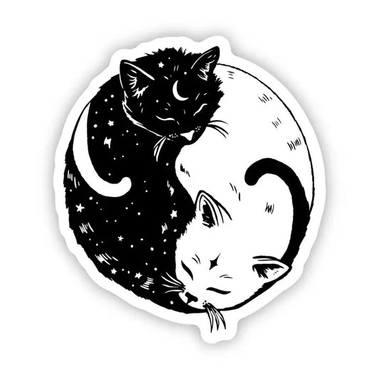 Ying Yang Cat Sticker