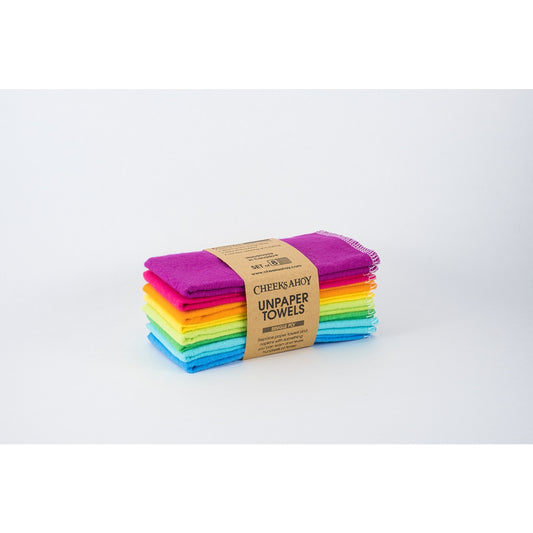 rainbow coloured reusable paper towels