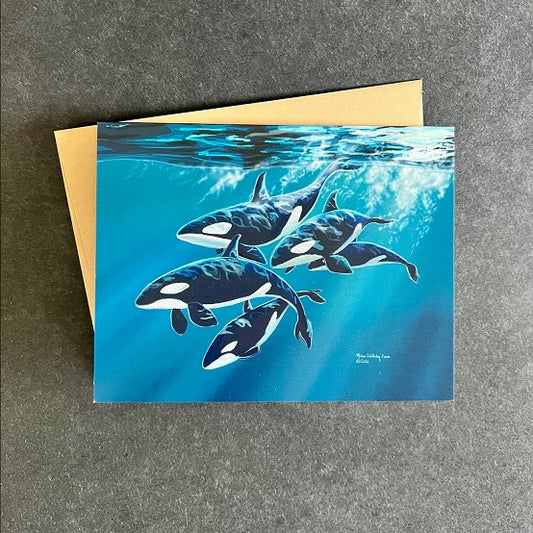 True North Creations - Five Orcas Card