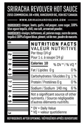 beet hot sauce nutritional information