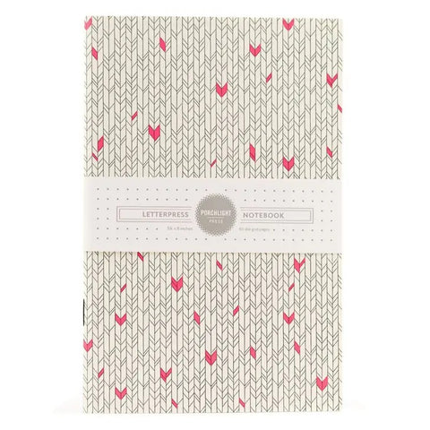 Porchlight Letterpress - Large Notebook (Chevron Pattern)