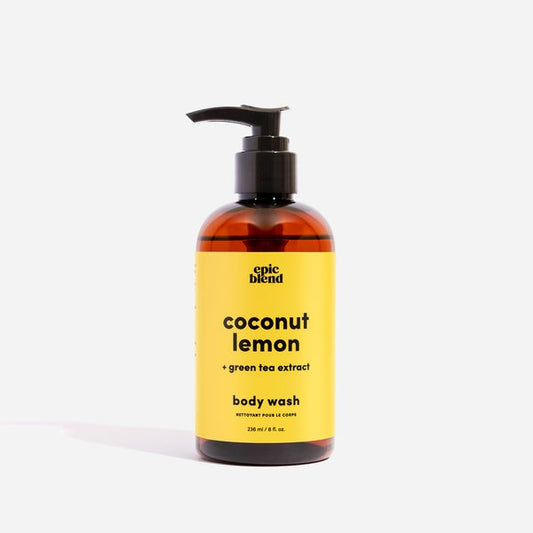 coconut lemon body wash made in canada, large 8oz