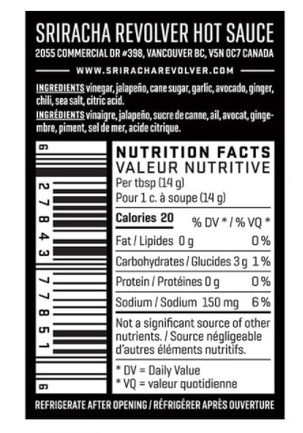 ginger avocado hot sauce nutritional information